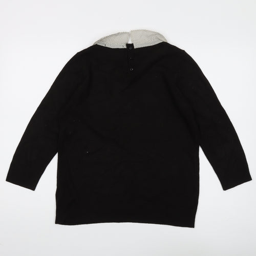 Marks and Spencer Women's Black Collared Pullover, Size 12