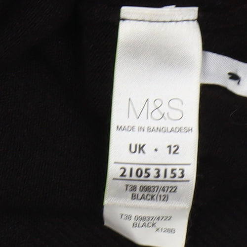Marks and Spencer Women's Black Collared Pullover, Size 12