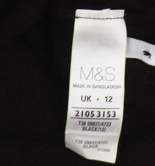 Marks and Spencer Women's Black Collared Pullover, Size 12