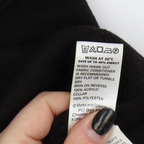 Marks and Spencer Women's Black Collared Pullover, Size 12