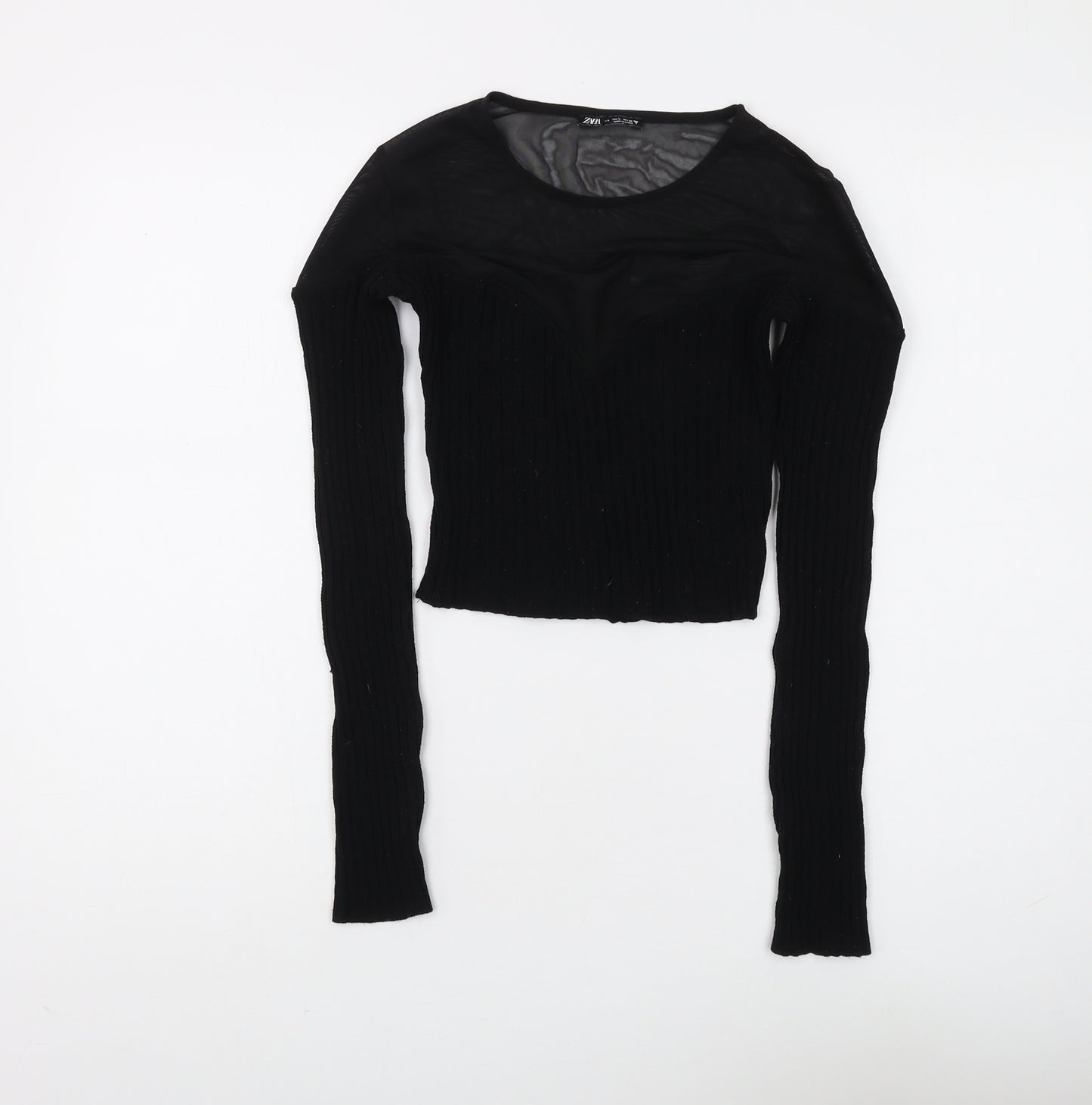 Zara Women's Black Slim Pullover Jumper Size S