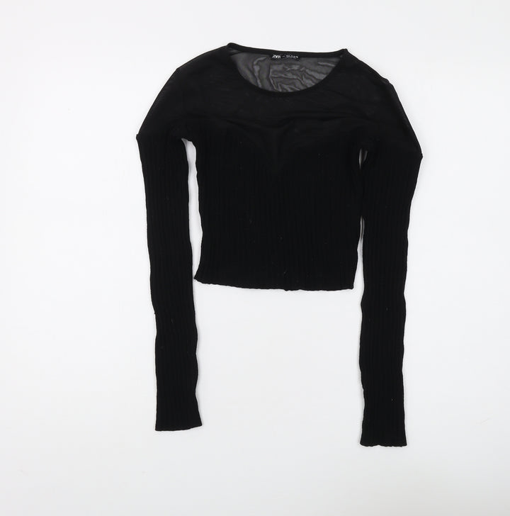 Zara Women's Black Slim Pullover Jumper Size S