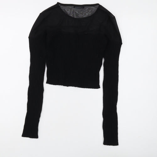 Zara Women's Black Slim Pullover Jumper Size S