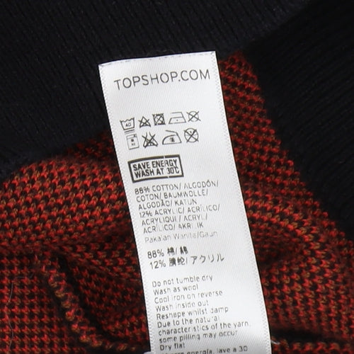 Topshop Women's Black Animal Print Pullover Jumper Size 10