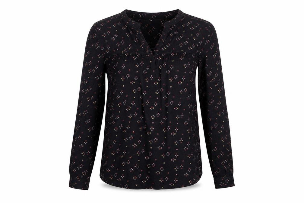 Front view of Marks & Spencer Women's Black Floral Blouse 10