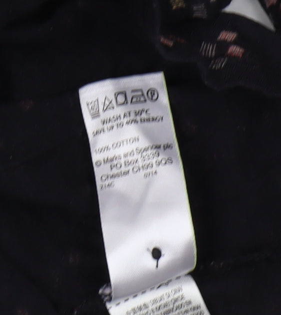 Marks and Spencer Women's Black Floral Blouse 10