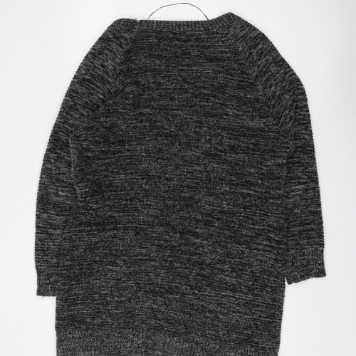 Bershka Women's Black Cardigan M Open-Knit V-Neck