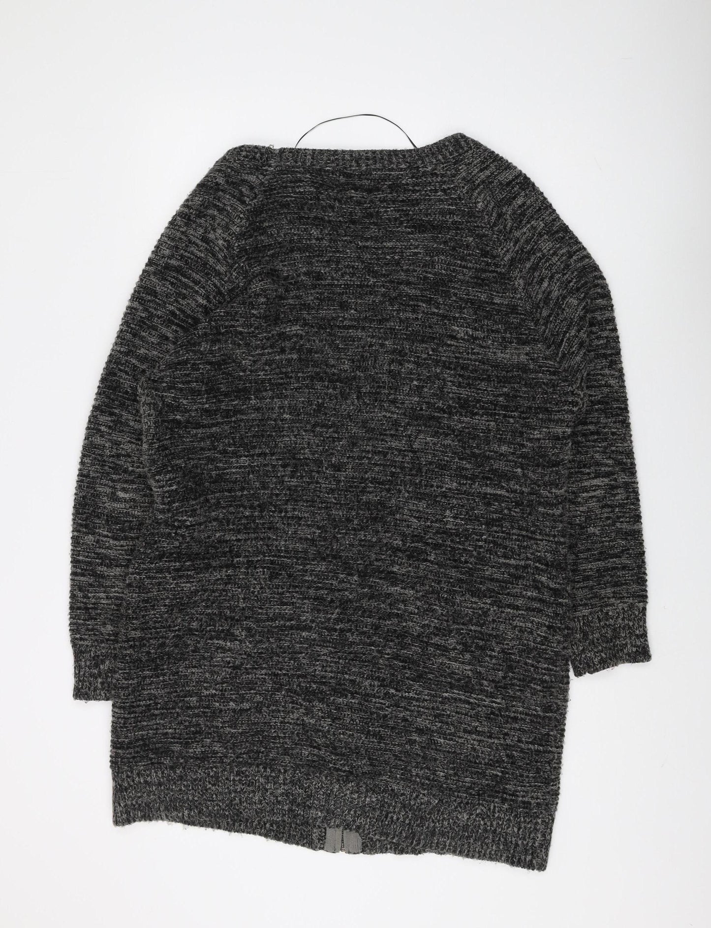 Bershka Women's Black Cardigan M Open-Knit V-Neck