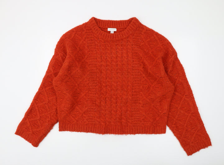 Topshop Women's Red Crew Neck Pullover Jumper - M