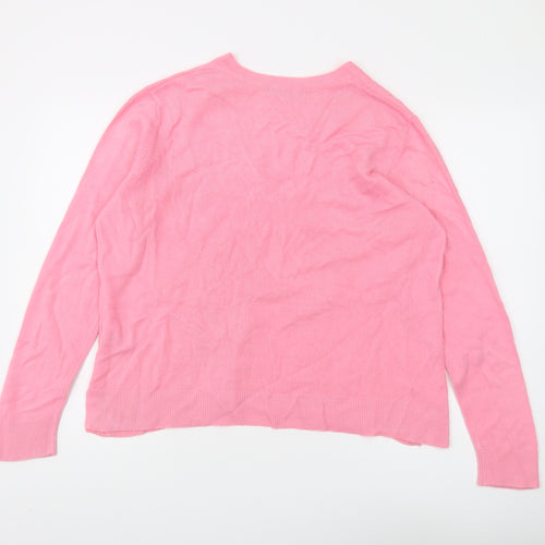 Marks and Spencer Women's Pink V-Neck Pullover Jumper Size 18