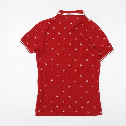 Zara Man Red Polo for Men, Size S, Short Sleeve, Cotton