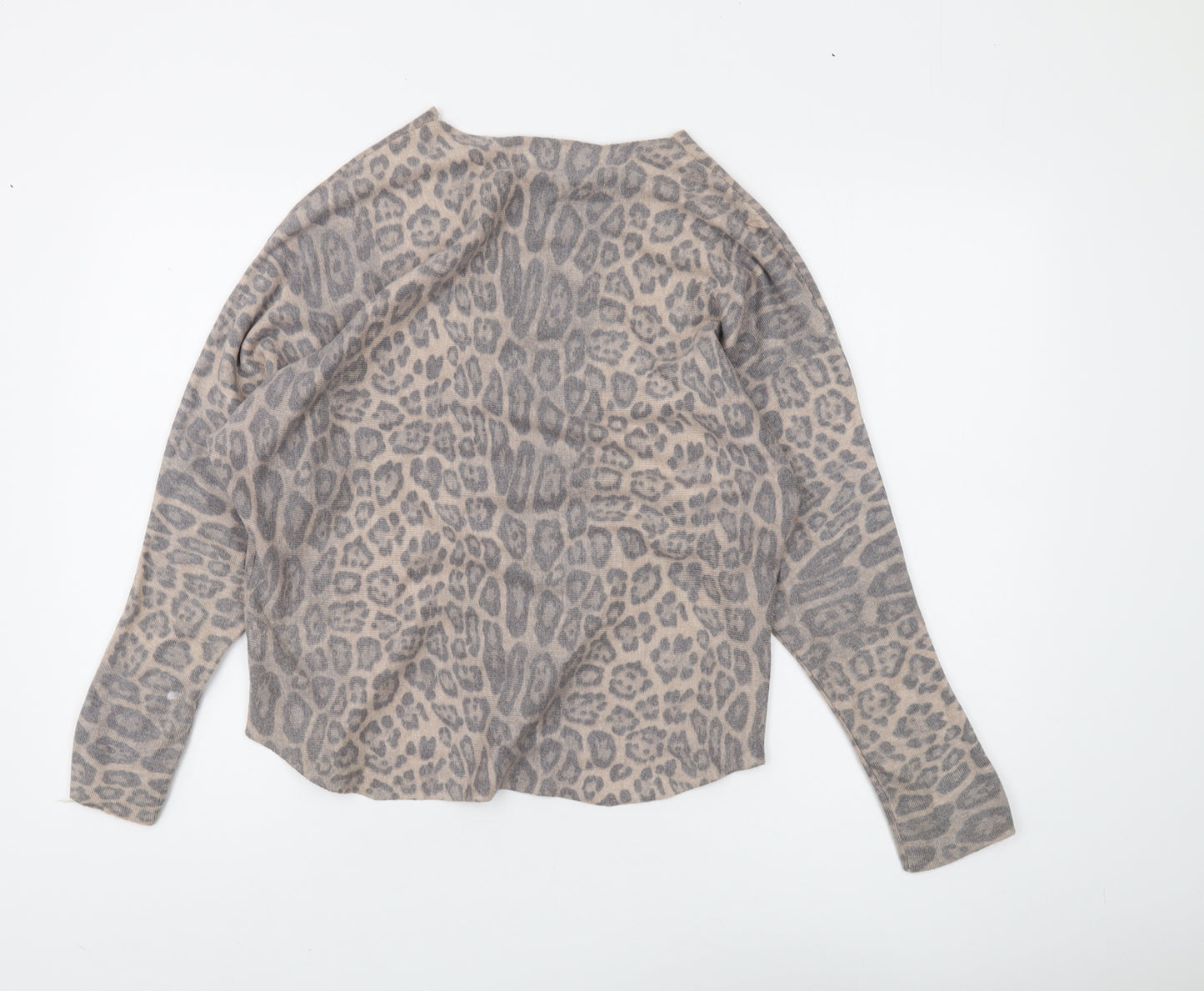 QED London Women's Beige Animal Print Jumper, Size S