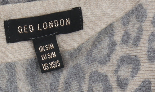 QED London Women's Beige Animal Print Jumper, Size S