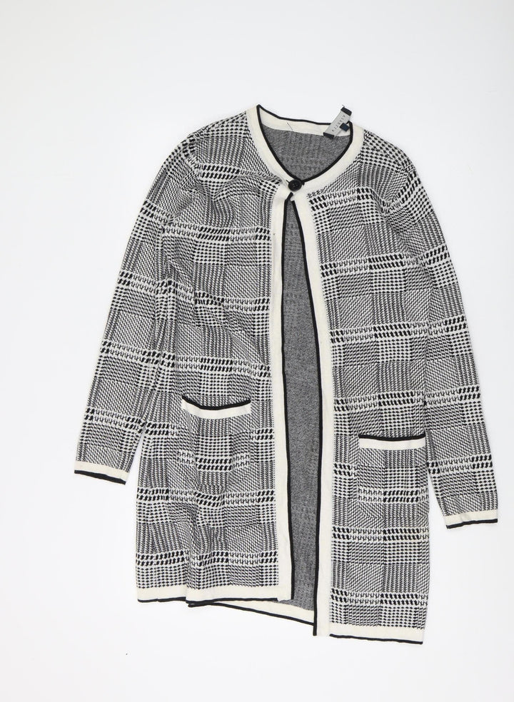 Viyella Women's Grey Check Cardigan - Size M