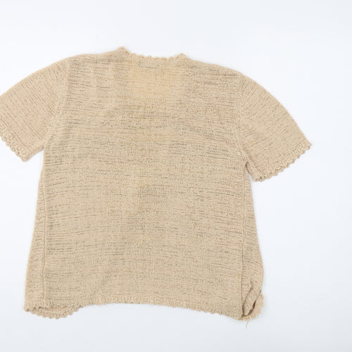 Bm Women's Beige Short Sleeve Cardigan Size S