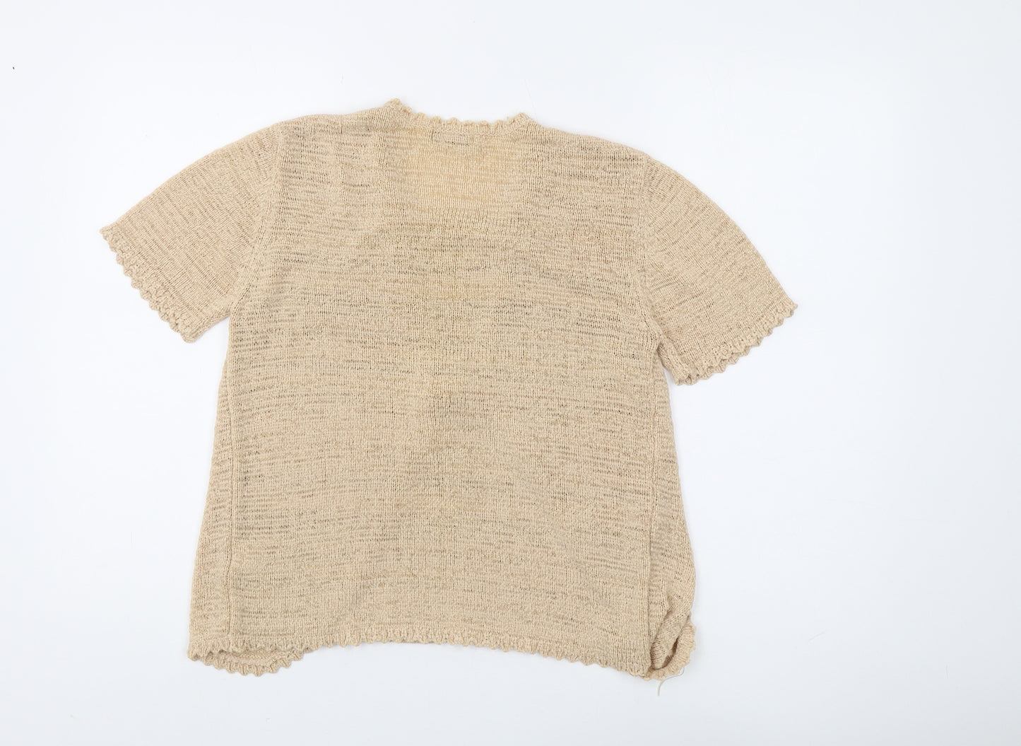 Bm Women's Beige Short Sleeve Cardigan Size S