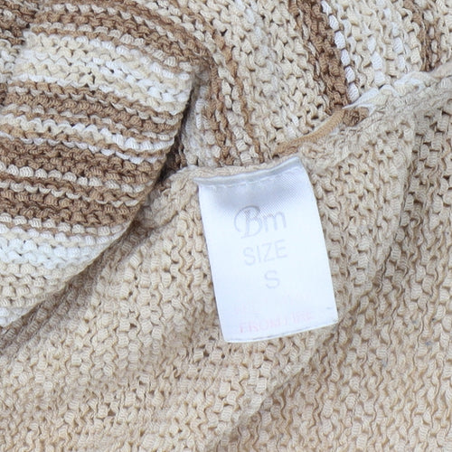 Bm Women's Beige Short Sleeve Cardigan Size S