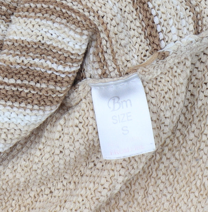 Bm Women's Beige Short Sleeve Cardigan Size S