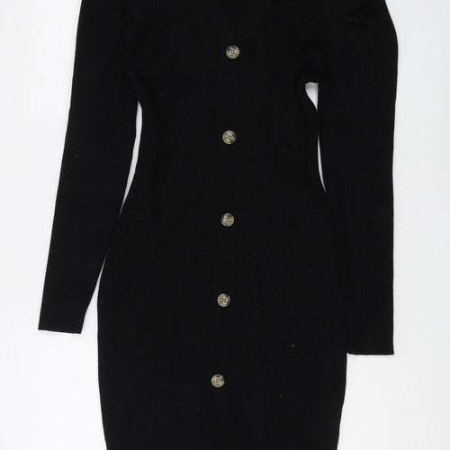 Grace Karin Black Bodycon V-Neck Dress for Women - Medium