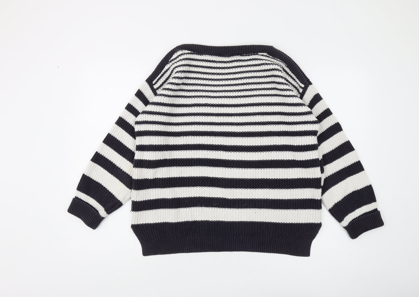 Marks and Spencer Women's Striped Boat Neck Jumper - Medium