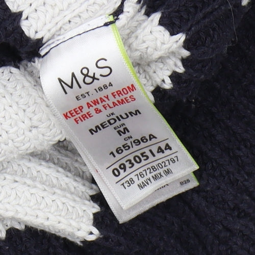 Marks and Spencer Women's Striped Boat Neck Jumper - Medium