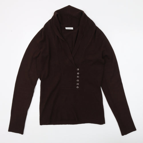 Wallis Women's Brown V-Neck Pullover Jumper, Size 10