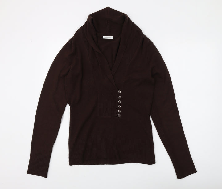 Wallis Women's Brown V-Neck Pullover Jumper, Size 10