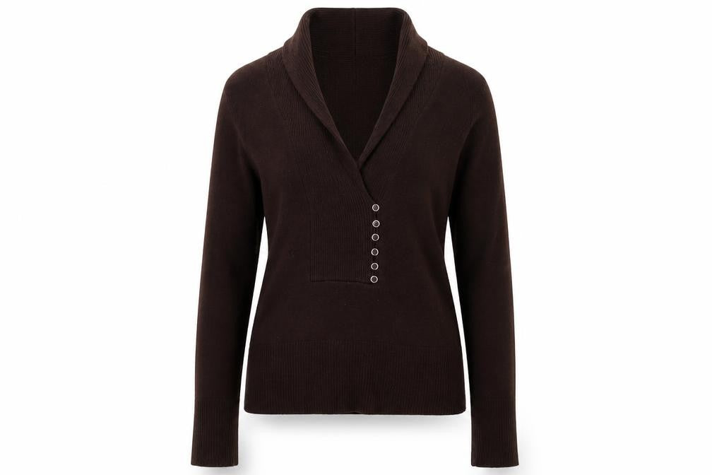 Wallis Women's Brown V-Neck Pullover Jumper, Size 10