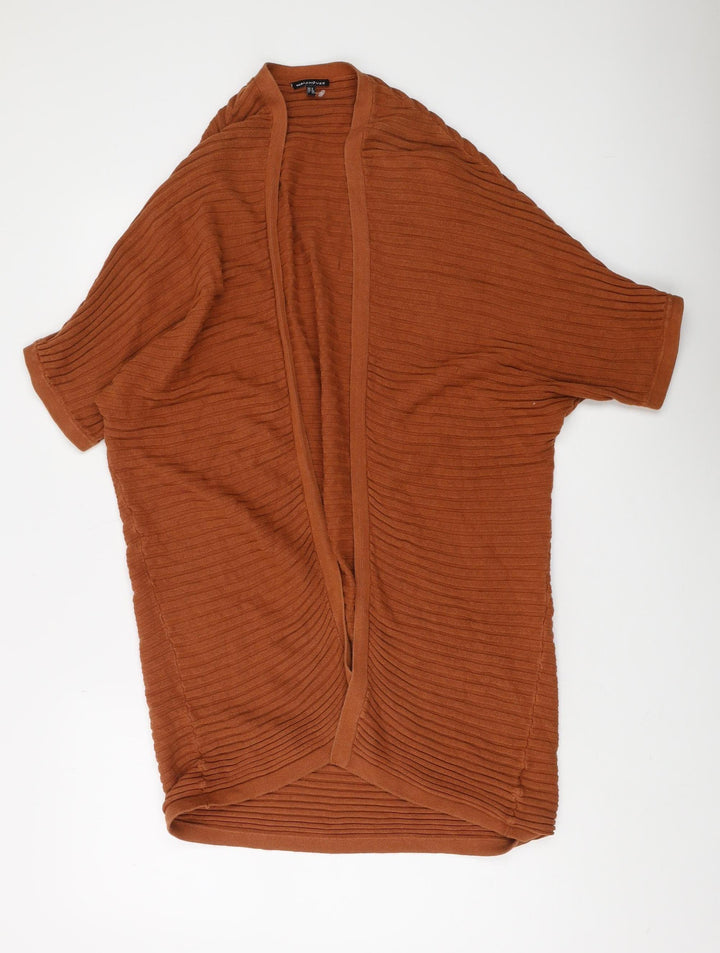 Warehouse Women's Brown Cardigan, Size 6, 100% Cotton