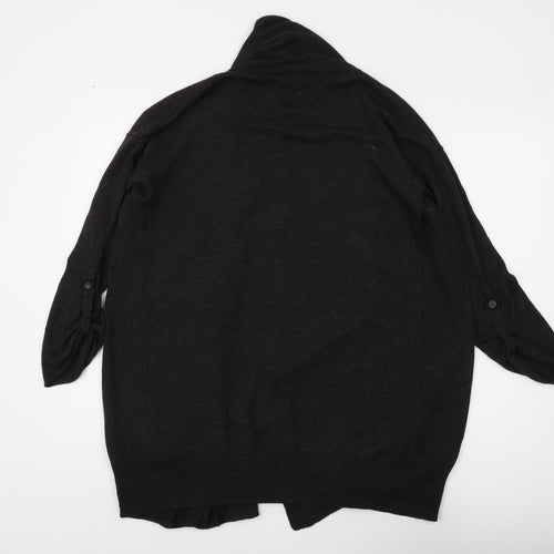 Topshop Women's Black Cardigan, Size 8, Relaxed Fit