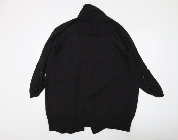 Topshop Women's Black Cardigan, Size 8, Relaxed Fit