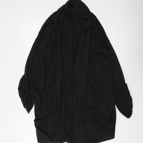Topshop Women's Black Cardigan, Size 8, Relaxed Fit