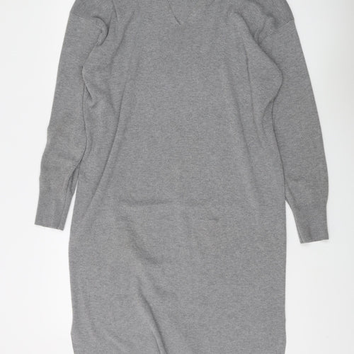 H&M Women's Grey Shift Midi Dress, Size S