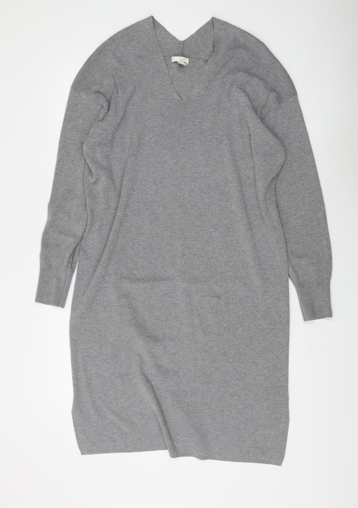 H&M Women's Grey Shift Midi Dress, Size S