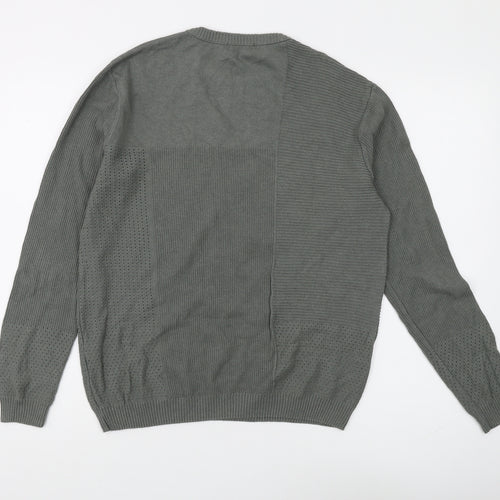 ASOS Men's Green Pullover Jumper M, Cotton Blend