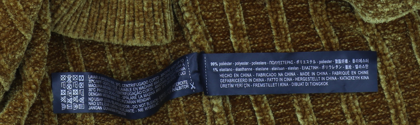 Zara Women's Brown Cardigan, Size L, Chunky-Knit