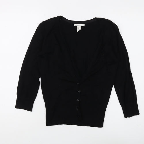 MNG Basics Women's Black Cardigan, Size 12, Button Accent