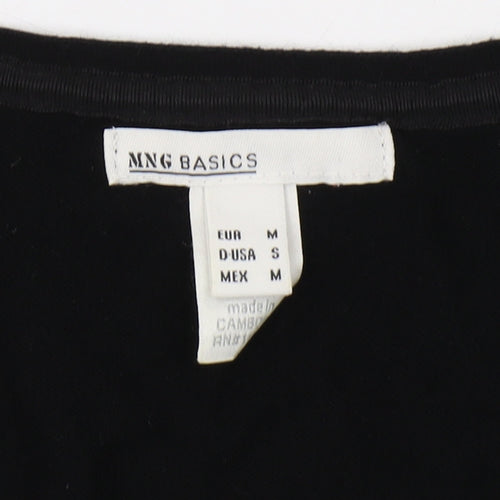 MNG Basics Women's Black Cardigan, Size 12, Button Accent