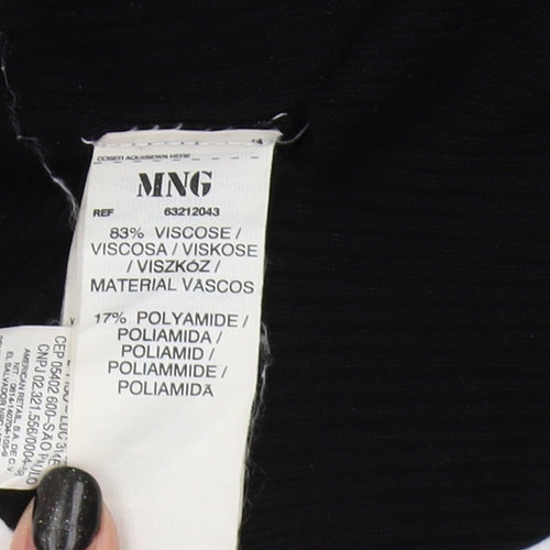 MNG Basics Women's Black Cardigan, Size 12, Button Accent