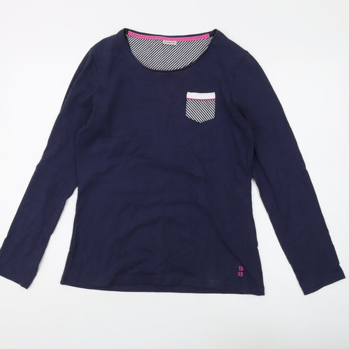 Damart Women's Blue Long Sleeve Cotton T-Shirt Size 10