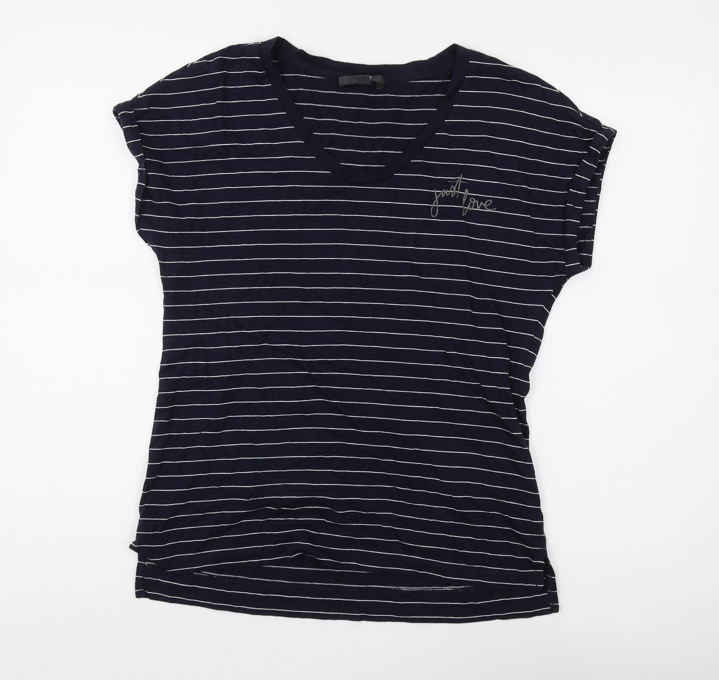 Esprit Women's Blue Striped T-Shirt Size S
