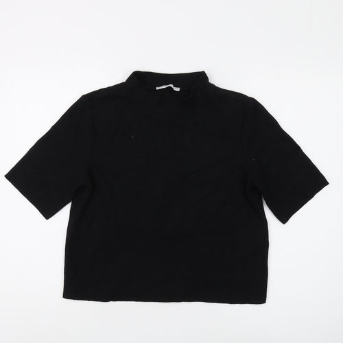 Pull&Bear Women's Black Mock Neck Jumper Size 12