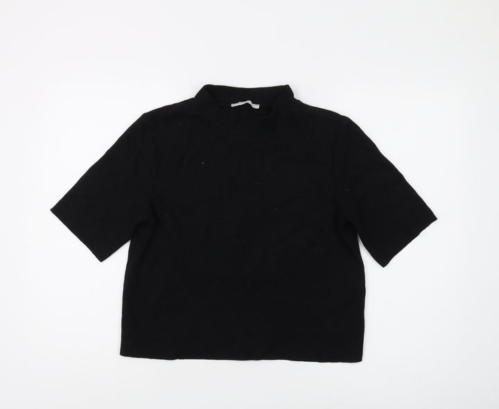 Pull&Bear Women's Black Mock Neck Jumper Size 12