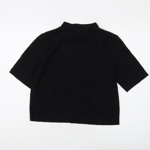 Pull&Bear Women's Black Mock Neck Jumper Size 12