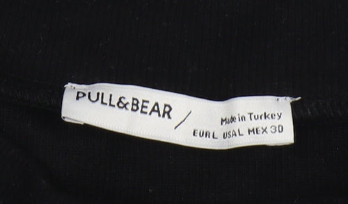 Pull&Bear Women's Black Mock Neck Jumper Size 12