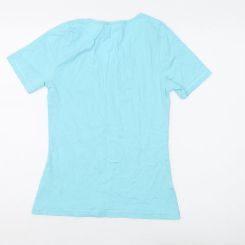Damart Women's Blue Scoop Neck T-Shirt, Size S