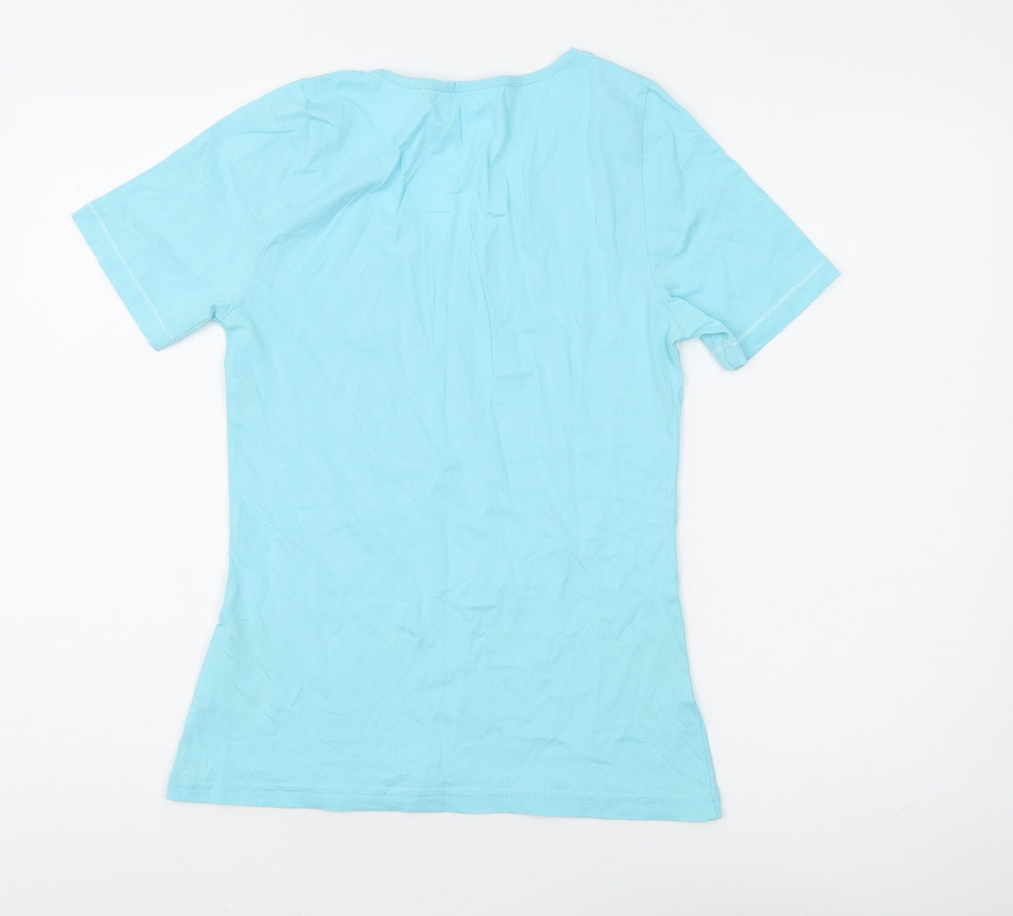 Damart Women's Blue Scoop Neck T-Shirt, Size S