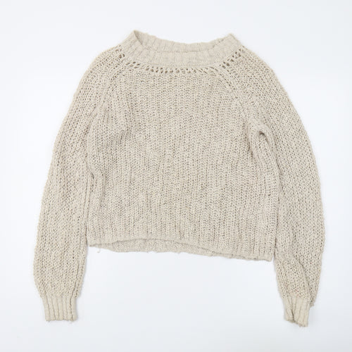 Aeropostale Women's Beige Knit Pullover Jumper, Size S