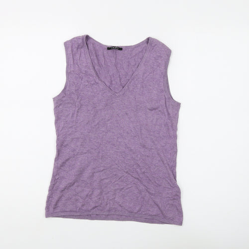 T.M. Lewin Women's Purple V-Neck Sleeveless Top - Size S