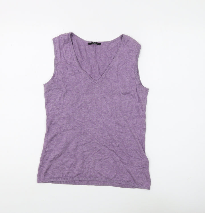 T.M. Lewin Women's Purple V-Neck Sleeveless Top - Size S